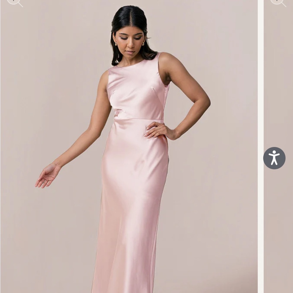 Revelry Blush Satin Maxi Dress